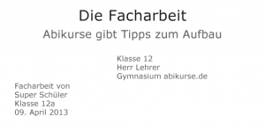 Facharbeit